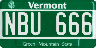 VT license plate NBU666