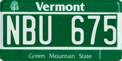 VT license plate NBU675