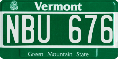 VT license plate NBU676