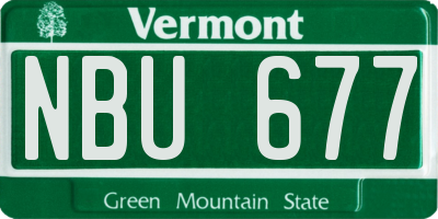 VT license plate NBU677