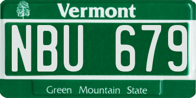 VT license plate NBU679