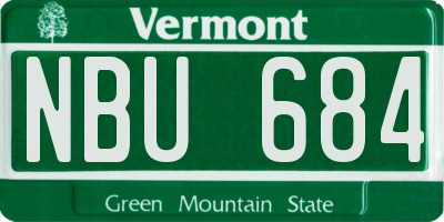 VT license plate NBU684