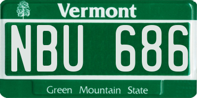 VT license plate NBU686