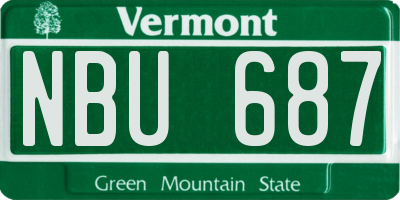VT license plate NBU687