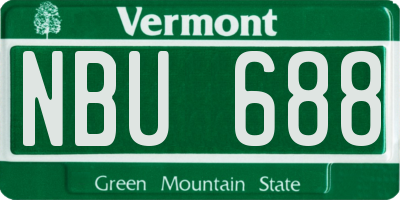 VT license plate NBU688