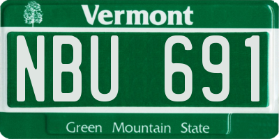 VT license plate NBU691