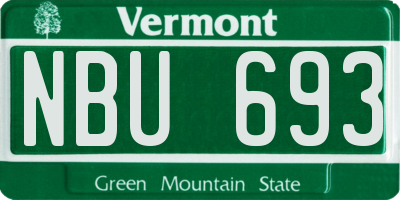 VT license plate NBU693
