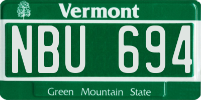 VT license plate NBU694