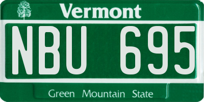 VT license plate NBU695