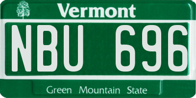 VT license plate NBU696