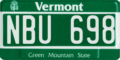 VT license plate NBU698