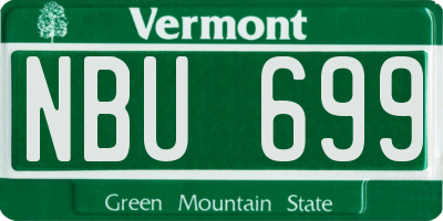 VT license plate NBU699