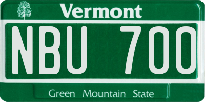 VT license plate NBU700