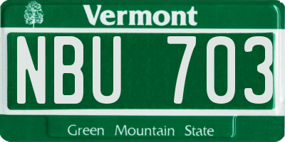 VT license plate NBU703