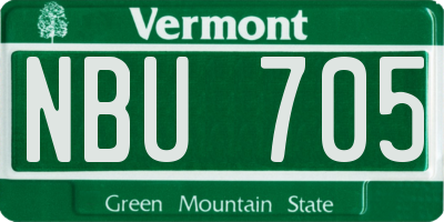 VT license plate NBU705
