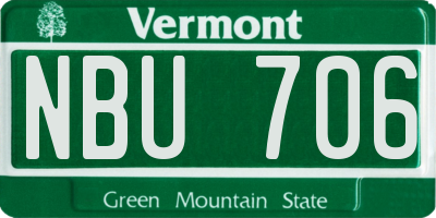 VT license plate NBU706