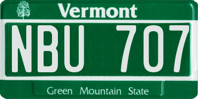 VT license plate NBU707