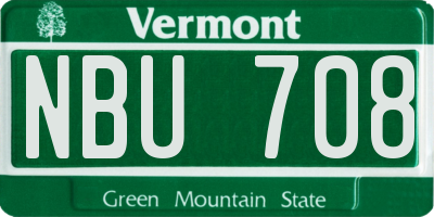 VT license plate NBU708