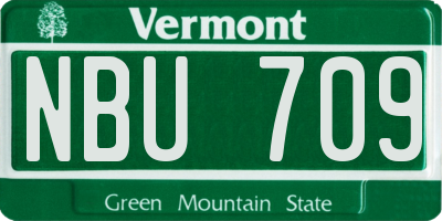VT license plate NBU709
