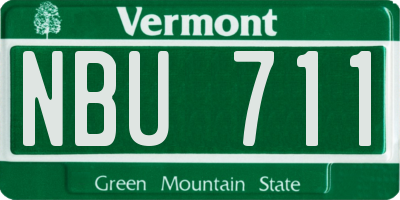 VT license plate NBU711