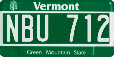 VT license plate NBU712