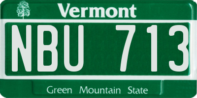 VT license plate NBU713