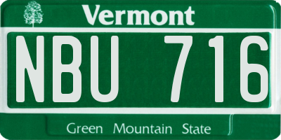 VT license plate NBU716