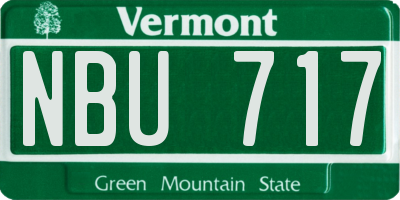 VT license plate NBU717