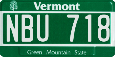VT license plate NBU718