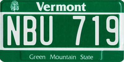VT license plate NBU719