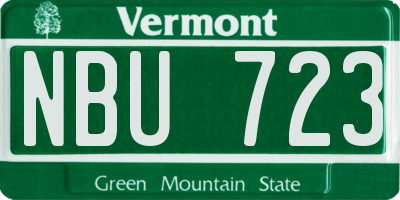 VT license plate NBU723