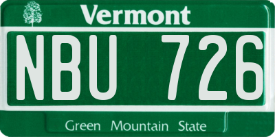 VT license plate NBU726
