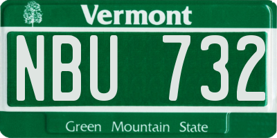 VT license plate NBU732