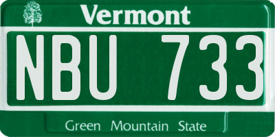 VT license plate NBU733