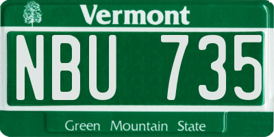 VT license plate NBU735