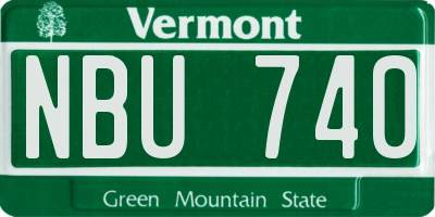 VT license plate NBU740