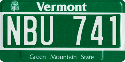 VT license plate NBU741