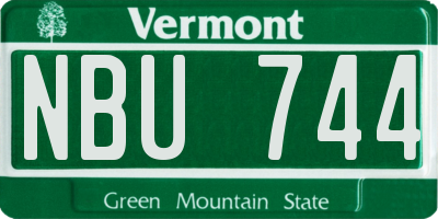 VT license plate NBU744