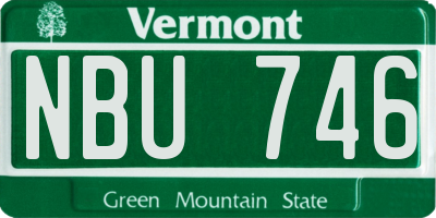 VT license plate NBU746