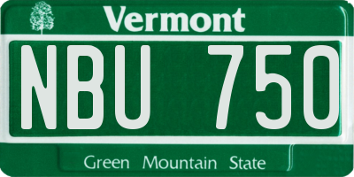 VT license plate NBU750
