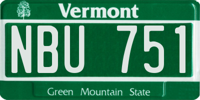 VT license plate NBU751