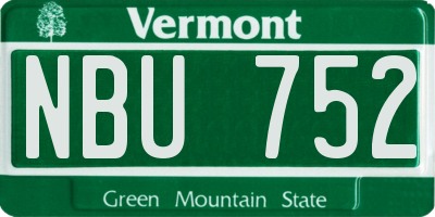 VT license plate NBU752