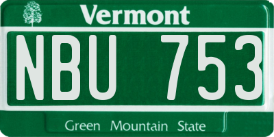 VT license plate NBU753