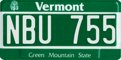 VT license plate NBU755