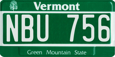 VT license plate NBU756
