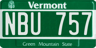 VT license plate NBU757