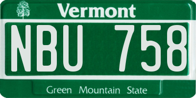 VT license plate NBU758