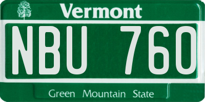 VT license plate NBU760
