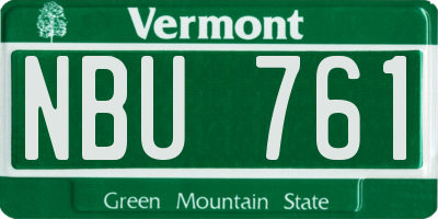 VT license plate NBU761