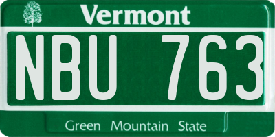 VT license plate NBU763